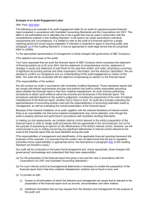 Example of an Audit Engagement Letter