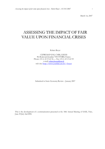 Assessing the Impact of Fair Value upon Financial Crises