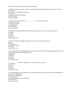 File: ch09, Chapter 9: Managers as Ethical Leaders and Role Models