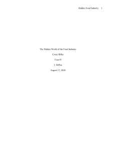 Secrets of the Food Industry Essay