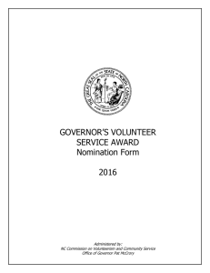 Nomination Form - North Carolina Commission on Volunteerism