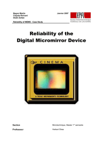 Realiability of Digital Micromirror Device (DMD)