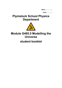 Module G485.5 Modelling the Universe - science