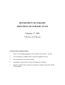 2009 Exam - Department of Surgery