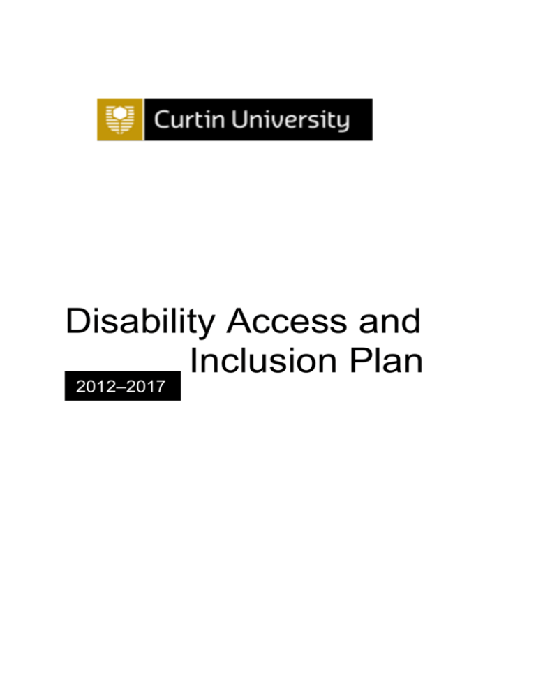Disability Access And Inclusion Plan 2012 2017