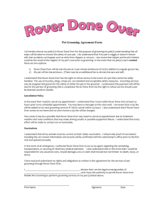 Rover Done Over Pet Grooming Agreement Form