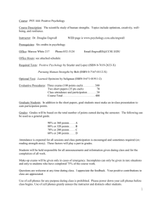 Positive Psychology Syllabus