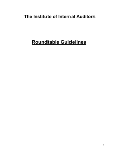 General Guidelines to Facilitate a Roundtable
