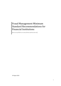 Fraud Management Standard Recommendations for Financial