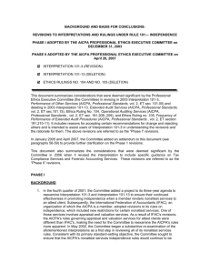 Basis for Conclusion Document for NonAttest Services