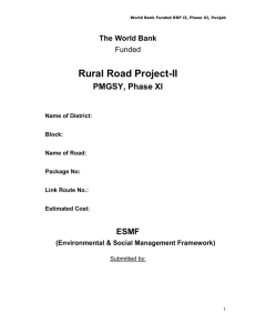 Template ESMF - Phase-XI - Punjab Roads & Bridges Development