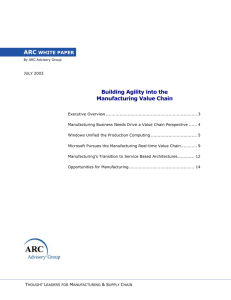 ARC White Paper • July 2003 Building Agility into the Manufacturing