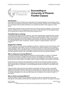 Succeeding in University of Phoenix FlexNet Classes