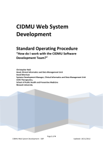 CIDMU Web System Development, Standard Operating Procedure