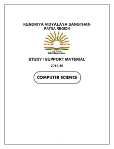 CS Study Material -XI - Kendriya Vidyalaya Sonpur