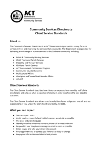 Client Service Standards - Community Services
