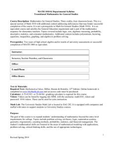 Course Syllabus - Middle Tennessee State University