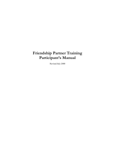 Friendship Partner Training Participant's Manual