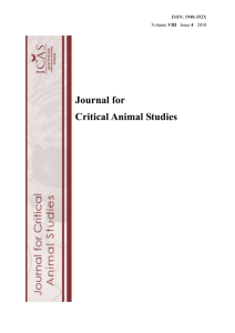 JCAS Volume VIII, Issue 4, 2010 - Institute for Critical Animal Studies