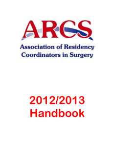 ARCS Handbook Inception date October 2006