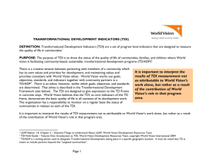Transformational Development Indicators (TDI)