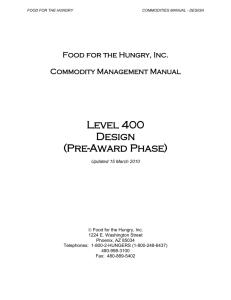 Commodities Management Manual - Food Security and Nutrition