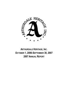 2006-2007-annual-rep.. - Arthurdale Heritage, Inc.