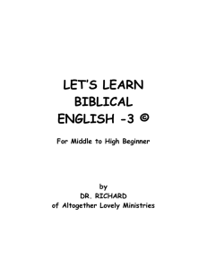 Let's Learn Biblical English 3 (LLBE3)