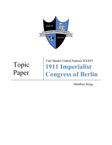 YMUN 2008 Imperialist Congress of Berlin Topic Paper