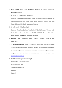 Work-Related Stress Among Healthcare Providers Of Various