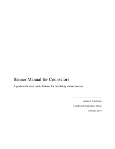 Banner Manual for Counselors