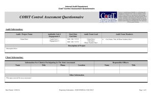 COBIT Control Assessment Questionnaire Template