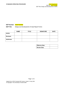 Design and Development of Case Report Forms - template