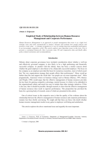 Empirical Study of Human Resource Management and