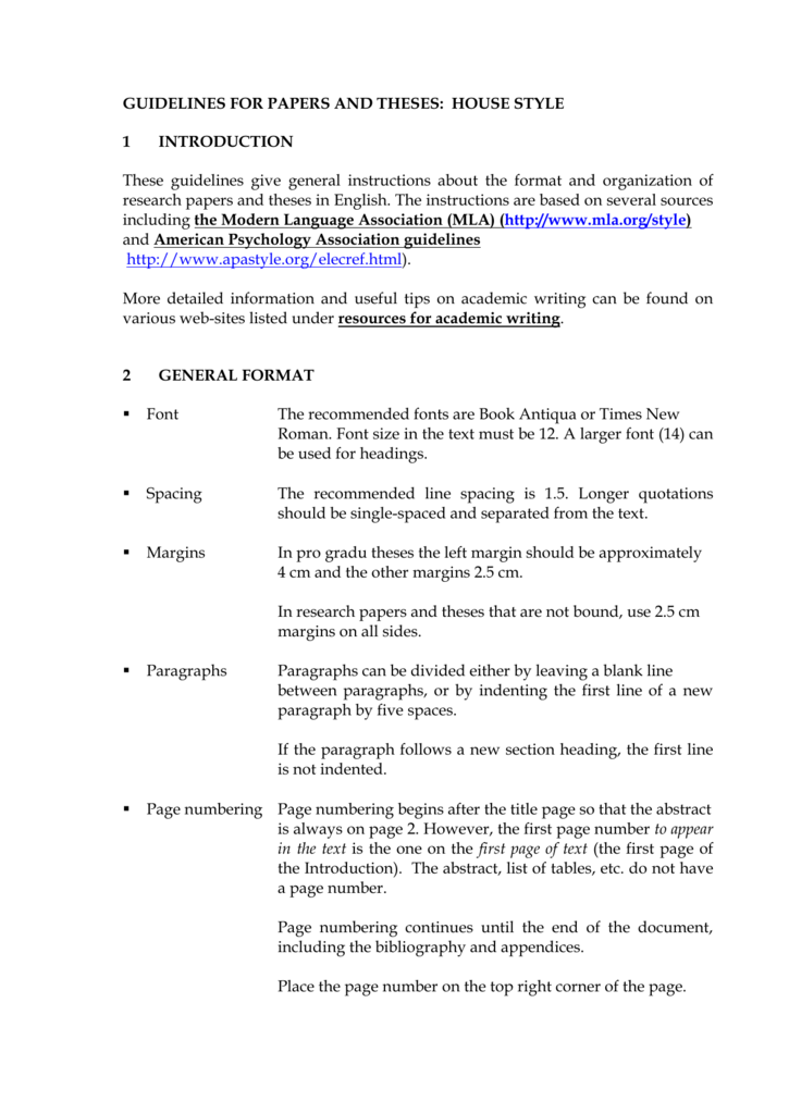 academic writing format