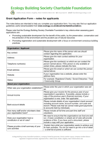 Grant Application Form – notes for applicants