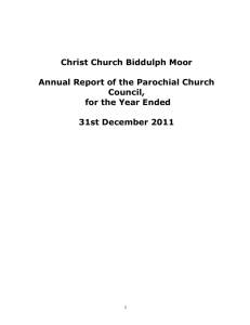 Annual report for 2011 - Christ Church Biddulph Moor