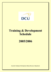 Training & Development Schedule