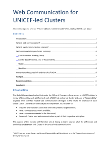 Web Communication per Cluster: Summary