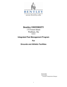 Bentley University IPM Plan 2013
