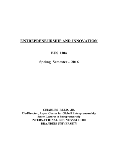 entrepreneurship - Brandeis University