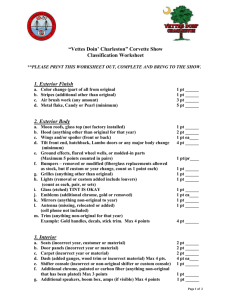 Classification Worksheet for Scored Judging portion of the show