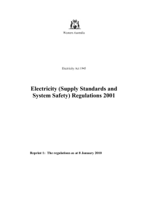 Electricity (Supply Standards and System Safety) Regulations 2001