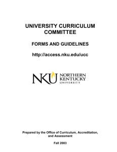 1 UNIVERSITY CURRICULUM COMMITTEE FORMS AND
