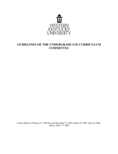 report to the university curriculum committee