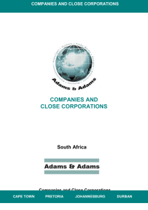 Companies and Close Corporations Companies Act no. 61 of 1973