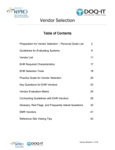 Vendor Selection - MidWest Clinicians' Network