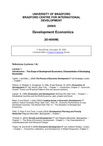 Reading list for Development Economics