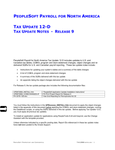 9.00 - PeopleSoft Payroll Tax Update 12-D