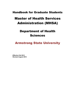 MHSA Student Handbook - Armstrong Atlantic State University